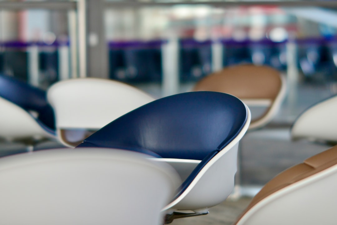 a group of chairs sitting next to each other