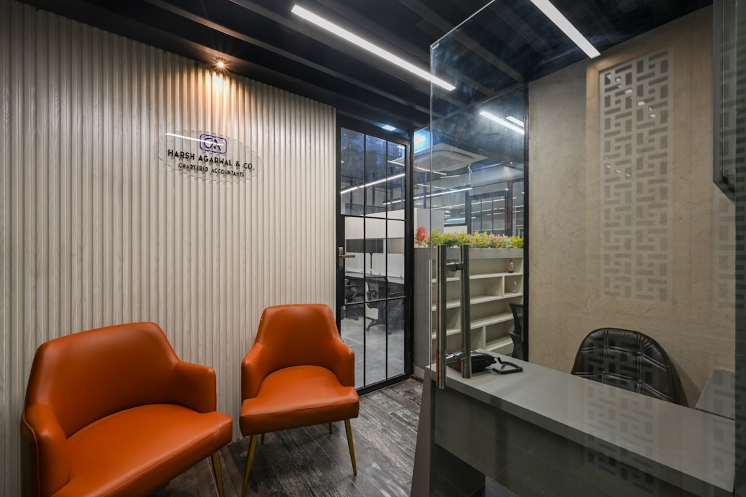 a room with chairs and a table