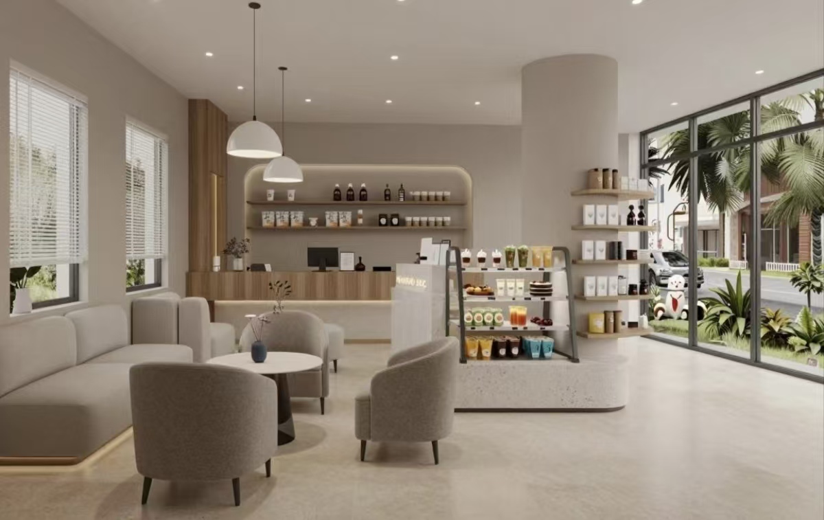 Boutique coffee shop style waiting room design