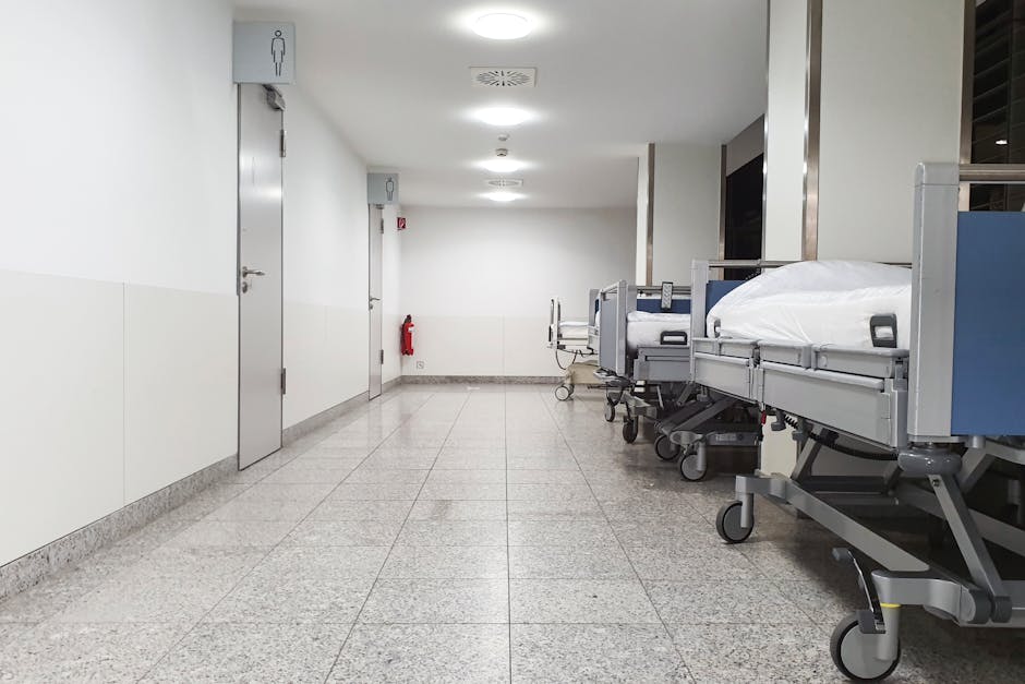Modern hospital corridor