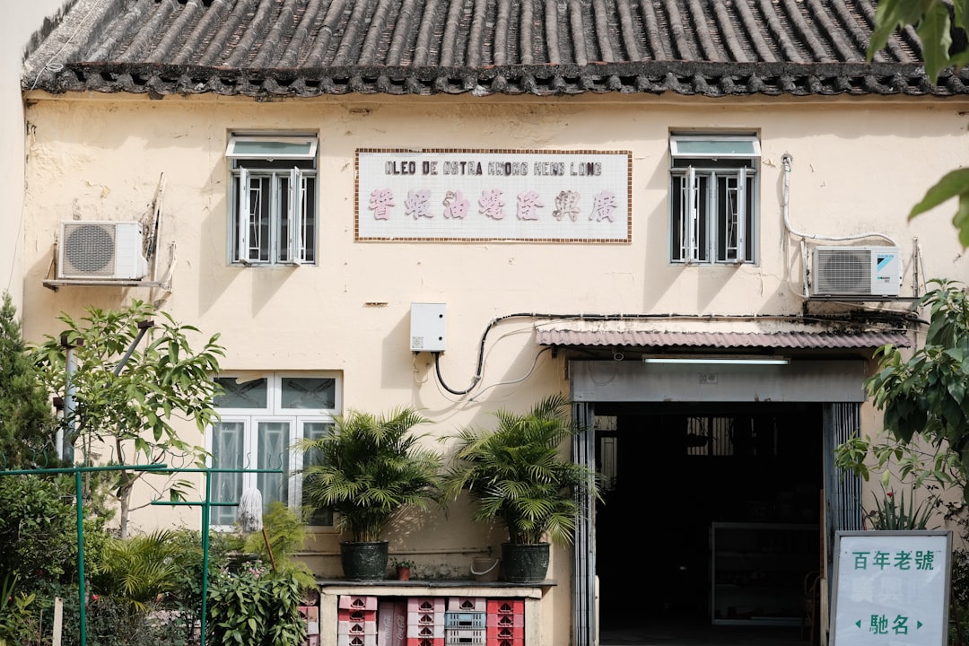 Old building with windows and air conditioners