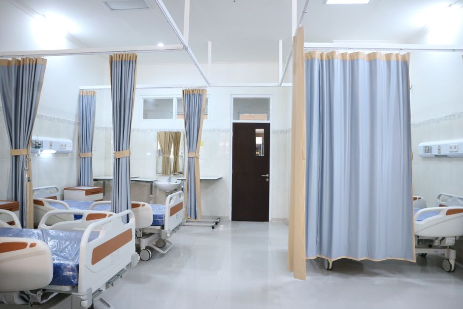 Hospital furniture supplier factory floor with circular economy materials