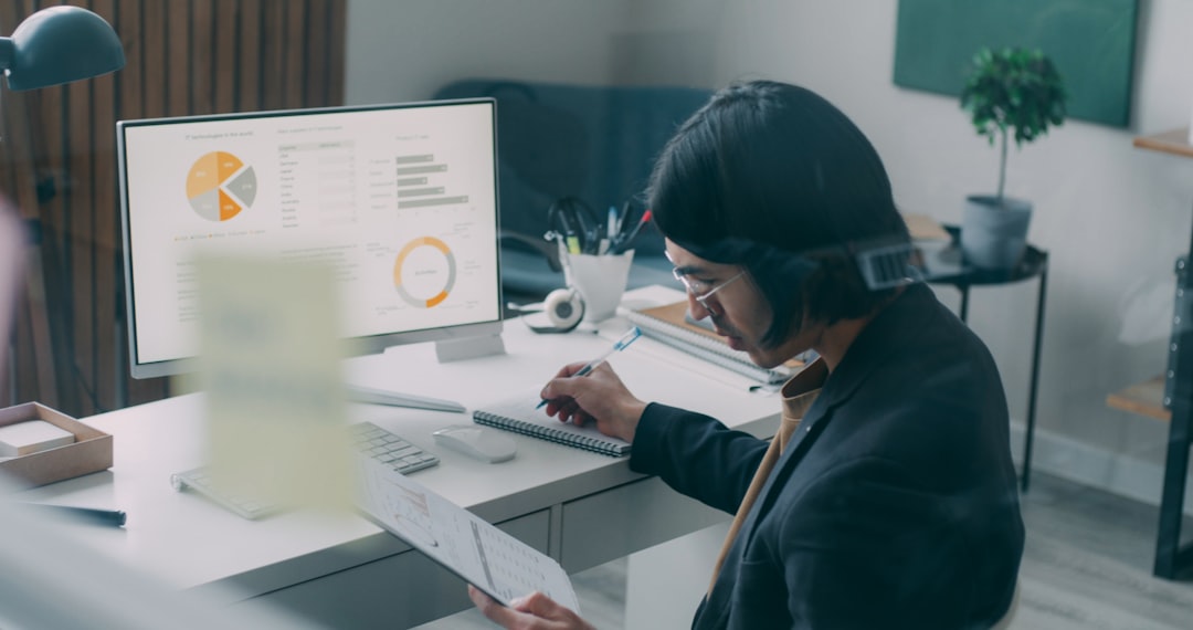 Procurement manager reviewing a Word requirements document with BIFMA G8.1-2026 test report and RFQ checklist on a desk